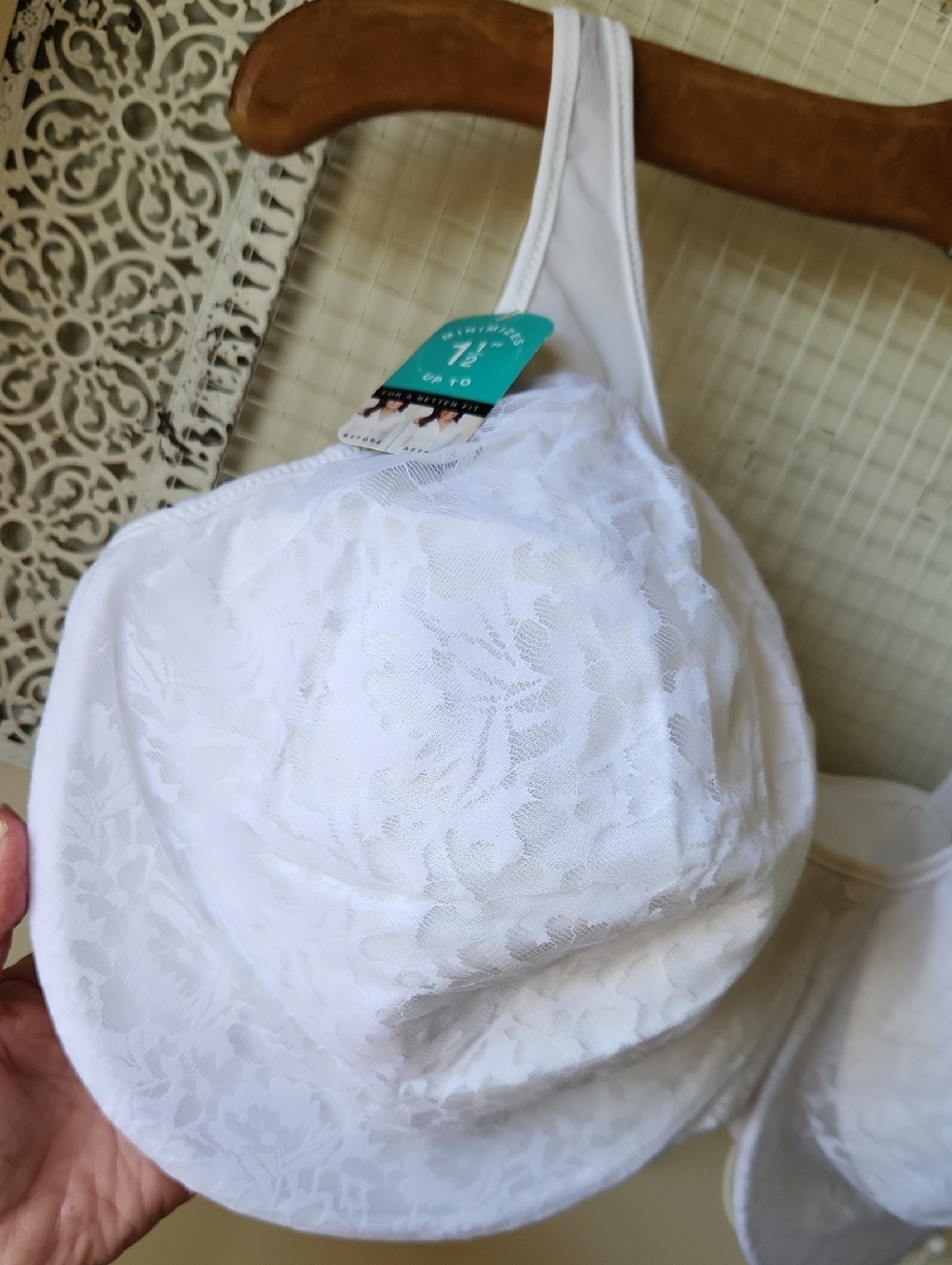 NWT Bali Women's White Lace Minimizer‎ Bra Underwire Bra 44DDD - Picture 8 of 15